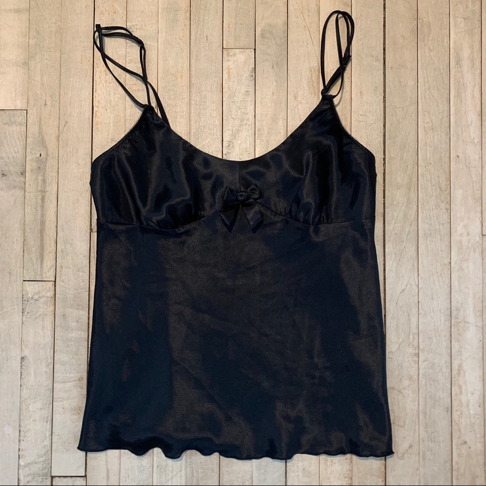 Vintage Black Satin Cami Top